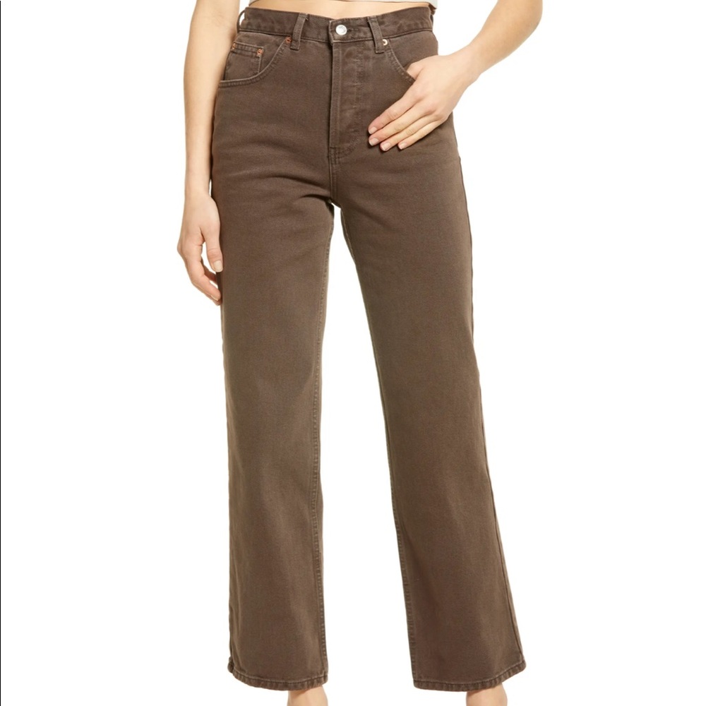 Top shop | Runway High Waist Flare Leg Brown Jeans
